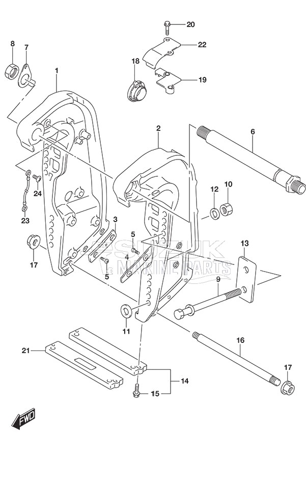 Clamp Bracket w/Transom (X) & (XX)