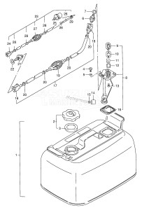 DT115 From 11502-581001 ()  1995 drawing FUEL TANK (DT115:~231152 /​ DT140:~231136)