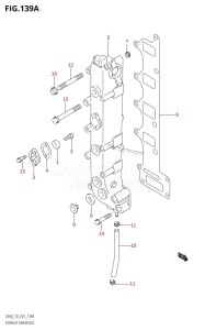 DF70 From 07001F-151001 (E03)  2001 drawing EXHAUST MANIFOLD