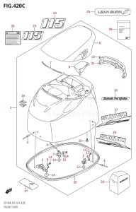 DF100A From 10003F-410001 (E03)  2014 drawing ENGINE COVER (DF115AZ:E03)