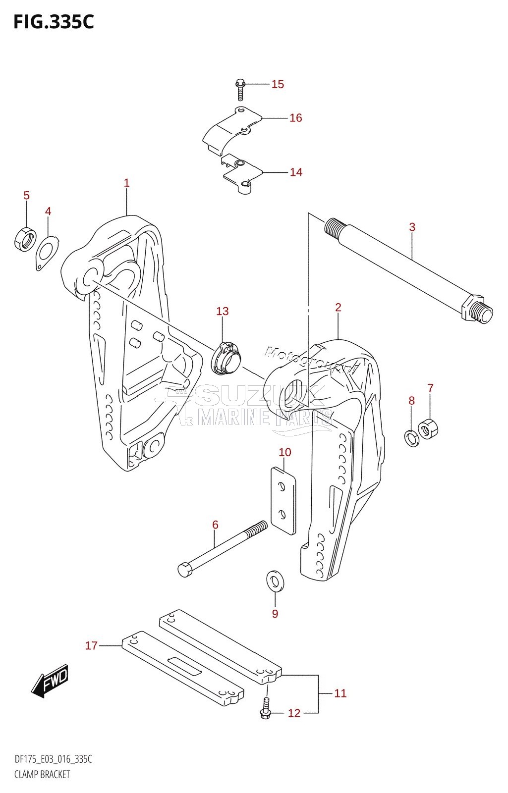 CLAMP BRACKET (DF150Z:E03)