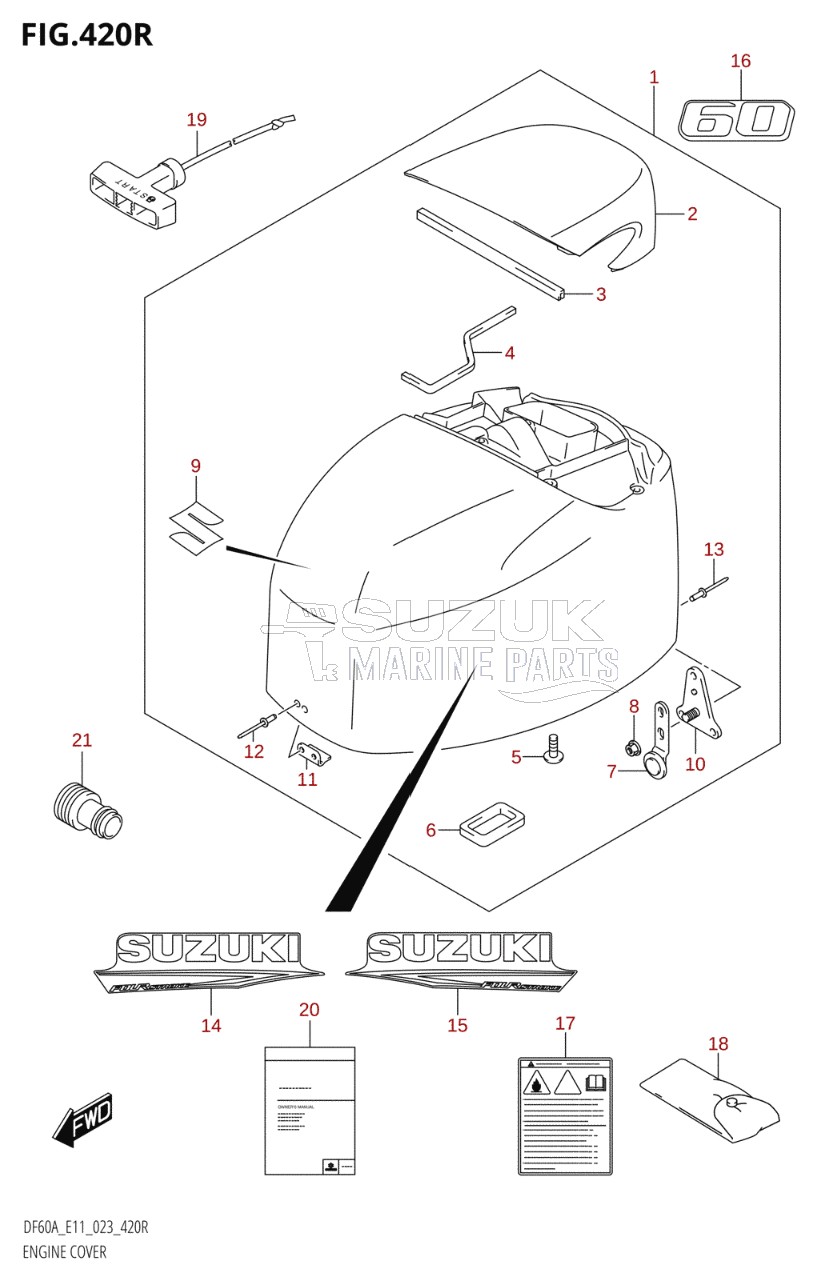 ENGINE COVER ((DF60A,DF60AVT):E11:(021,022,023))