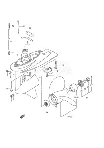 Outboard DF 70A drawing Gear Case