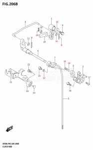 DF9.9B From 00995F-340001 (E03)  2023 drawing CLUTCH ROD (DF9.9BT,DF20AT)