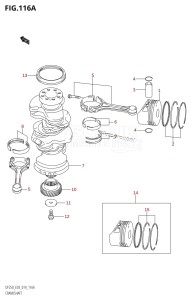 DF200 From 20002F-410001 (E03)  2014 drawing CRANKSHAFT (DF200T:E03)