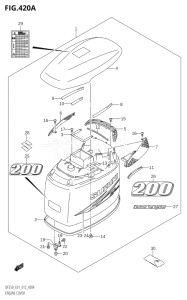 20002Z-210001 (2012) 200hp E01 E40-Gen. Export 1 - Costa Rica (DF200Z) DF200Z drawing ENGINE COVER (DF200T:E01)