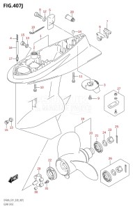 06002F-040001 (2020) 60hp E01 E40-Gen. Export 1 - Costa Rica (DF60A  DF60AQH  DF60ATH) DF60A drawing GEAR CASE (DF40ASVT:E34)