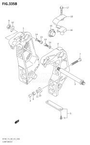 11501F-151001 (2001) 115hp E03-USA (DF115TK1) DF115T drawing CLAMP BRACKET (DF115T:E03)