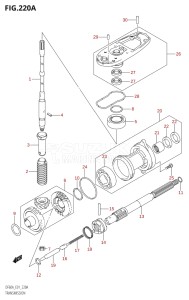 06002F-010001 (2010) 60hp E01 E40-Gen. Export 1 - Costa Rica (DF60ATHK10  DF60ATK10  DF60AWTHK10  DF60AWTK10) DF60A drawing TRANSMISSION