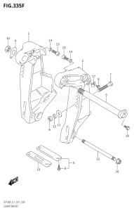 14003F-910001 (2019) 140hp E11 E40-Gen. Export 1-and 2 (DF140AT) DF140A drawing CLAMP BRACKET (DF115AST:E03)