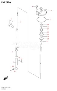 04003F-510001 (2005) 40hp E01 E13-Gen. Export 1 -  SE  Asia (DF40A  DF40AQH  DF40AST  DF40ATH) DF40A drawing SHIFT ROD (DF50AVT:E01)