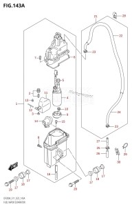 DF150A From 15003F-040001 (E01 E03 E40)  2020 drawing FUEL VAPOR SEPARATOR ((E01,E03):020,E11:021,(E03,E11):(022,023))