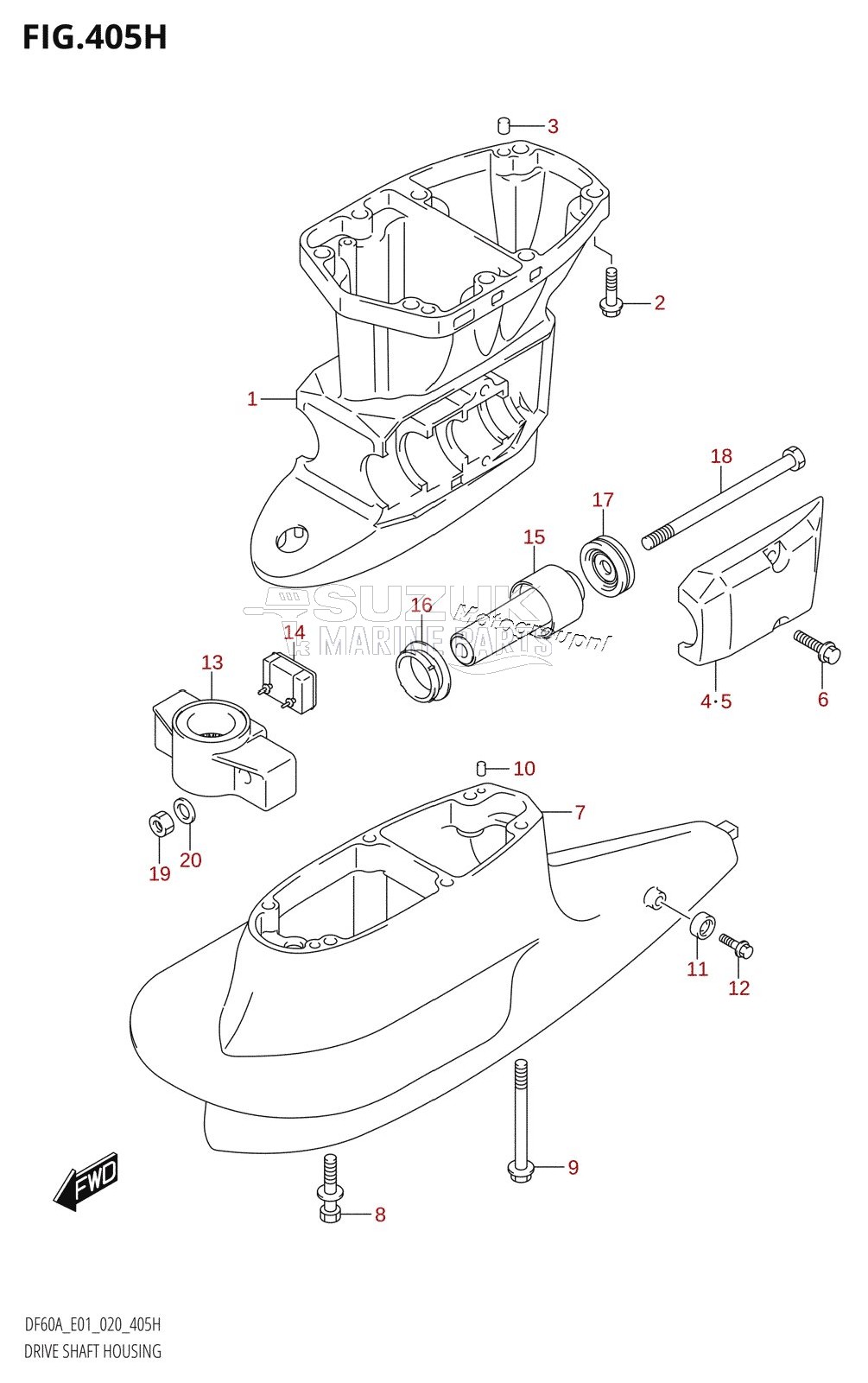 DRIVE SHAFT HOUSING (DF50AVTH:E01)