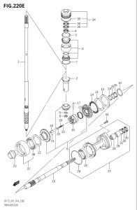 17502Z-410001 (2014) 175hp E01 E40-Gen. Export 1 - Costa Rica (DF175Z    DF175ZG) DF175Z drawing TRANSMISSION (DF150Z:E01)