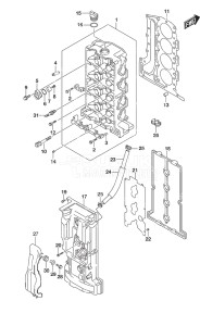 Outboard DF 90A drawing Cylinder Head