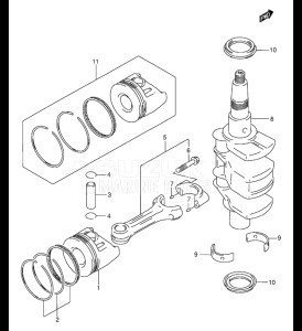 00991 F-751001- (1997) 9.9hp - (DF9.9(A,AR)S V) DF9.9(A,A)S V drawing CRANKSHAFT