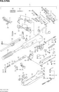 07001F-510001 (2005) 70hp E03-USA (DF70TK5) DF70 drawing OPT:TILLER HANDLE