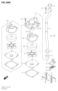 04005F-240001 (2022) 40hp E34-Italy (DF40ASVT  DF40ASVT) DF40A drawing WATER PUMP ((DF50AVTH,DF60AVT):E01,DF60AVT:E11,DF40ASVT:E34)