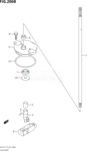 17502F-010001 (2010) 175hp E01 E40-Gen. Export 1 - Costa Rica (DF175TK10) DF175T drawing CLUTCH ROD (DF150Z,DF175Z)