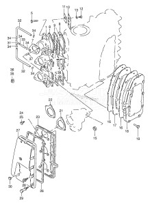 DT75T From 07501-461001 ()  1994 drawing INLET CASE - EXHAUST COVER (WT,WQ,WHQ,MQ,QH)