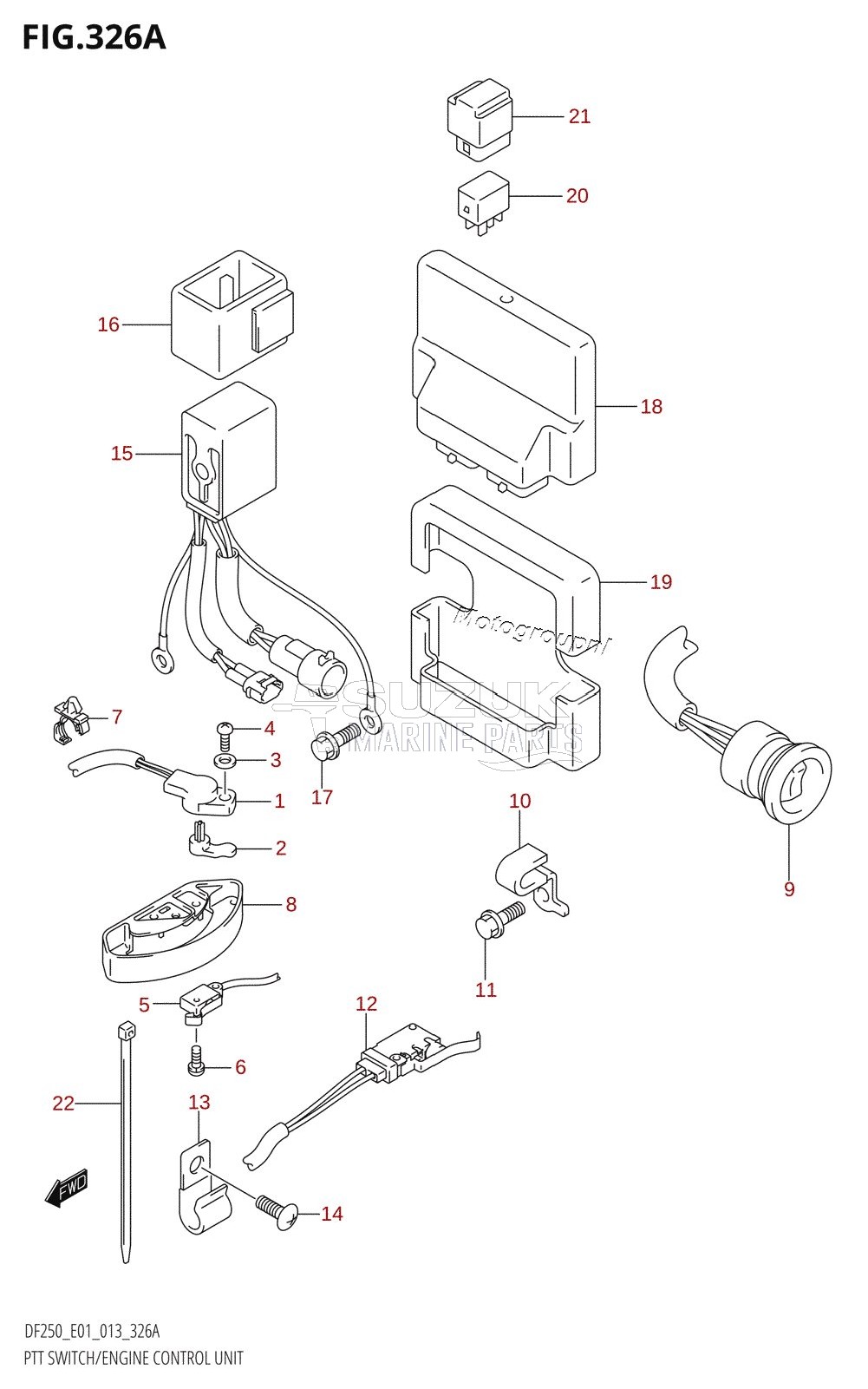 PTT SWITCH /​ ENGINE CONTROL UNIT (DF200T:E01)