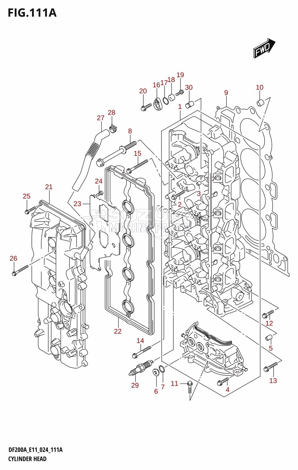 CYLINDER HEAD (DF200AT,DF200AZ,DF175AT,DF175AZ)