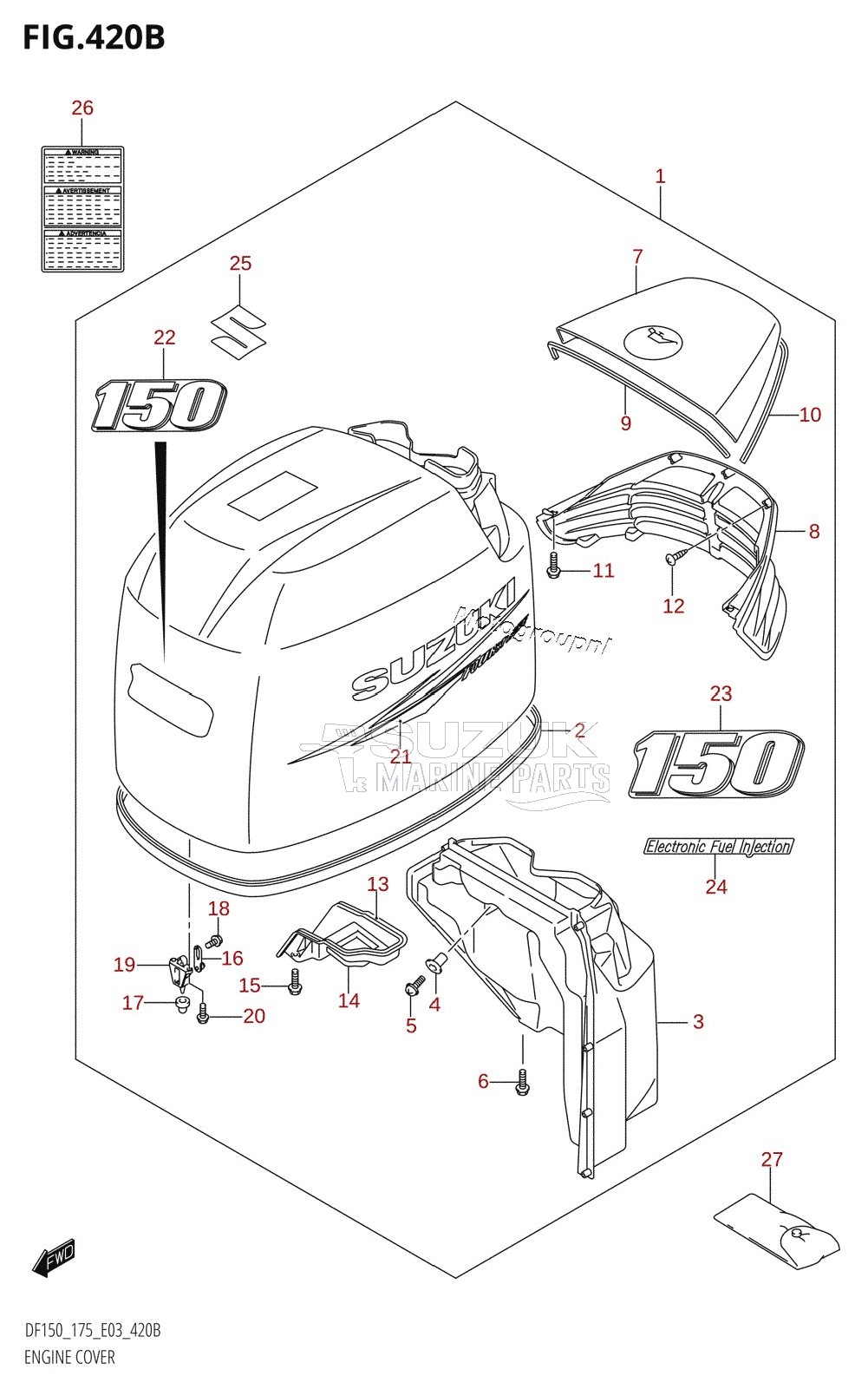 ENGINE COVER (DF150T,DF150Z:(K10,011))