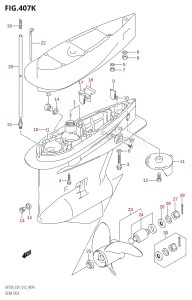 DF225T From 22503F-210001 (E01)  2012 drawing GEAR CASE (DF250T:E40)