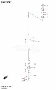 DF40A From 04003F-210001 (E01)  2012 drawing CLUTCH ROD (DF60ATH:E01)