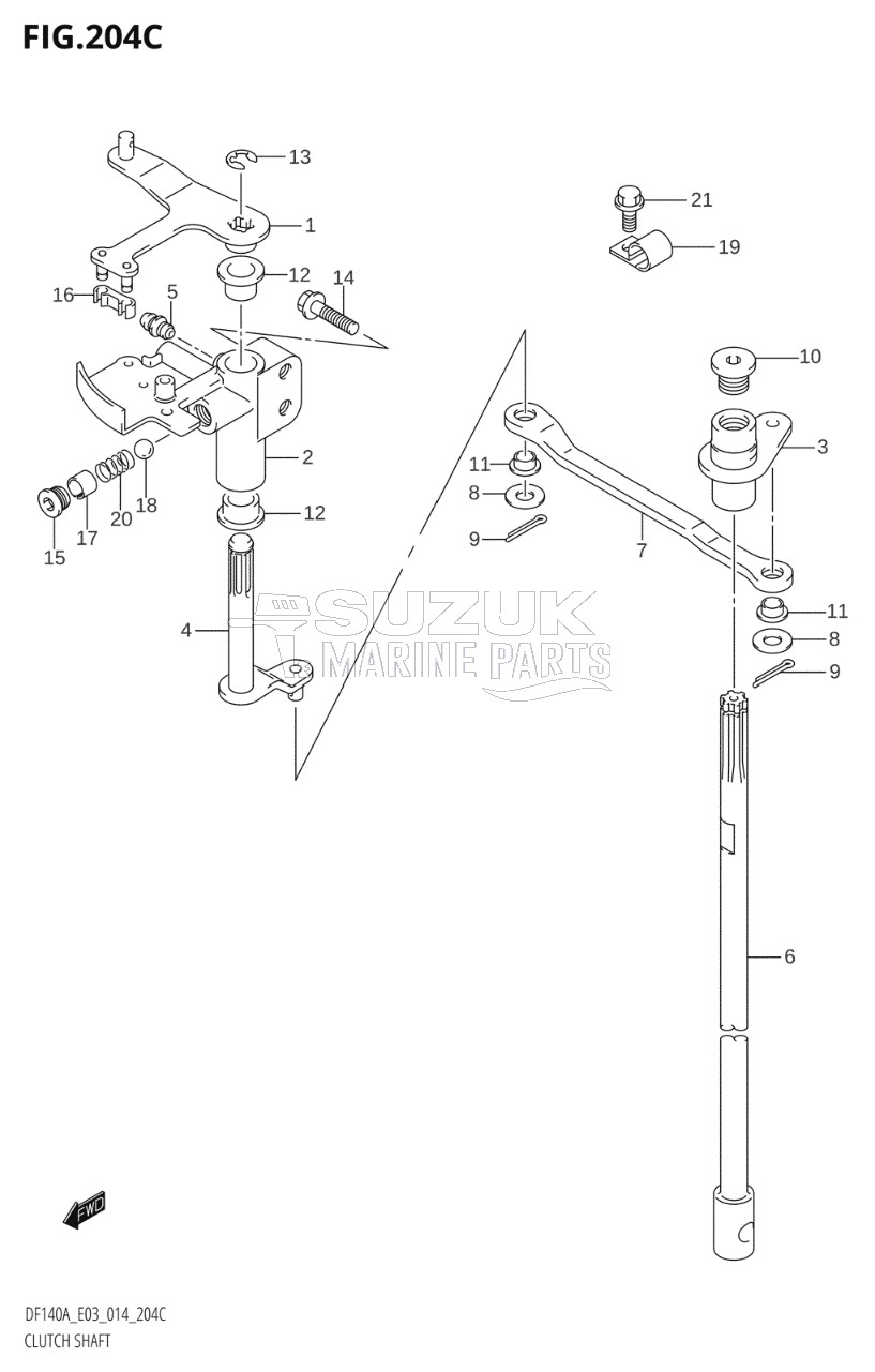 CLUTCH SHAFT (DF115AZ:E03)