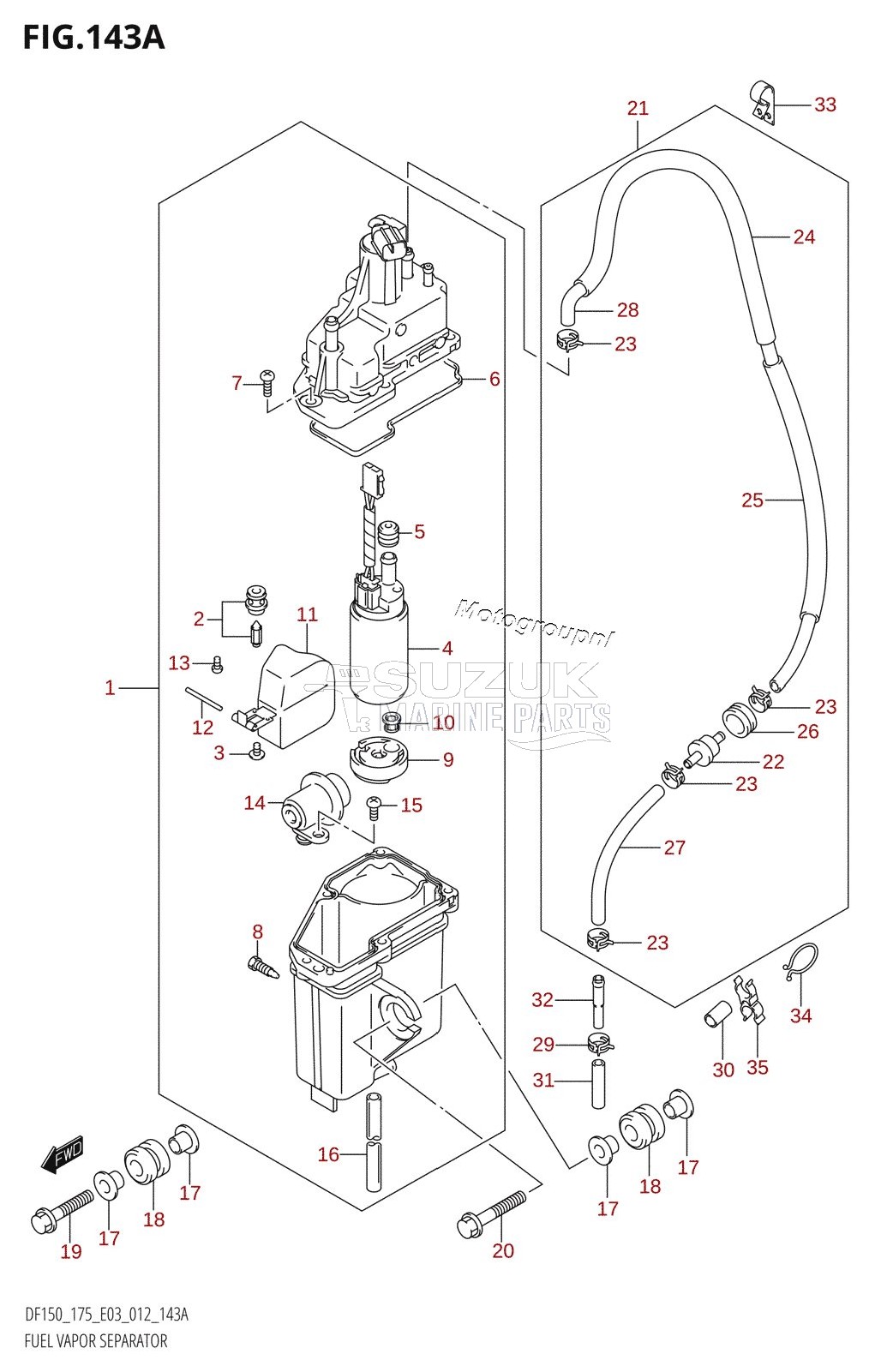 FUEL VAPOR SEPARATOR (DF150T:E03)