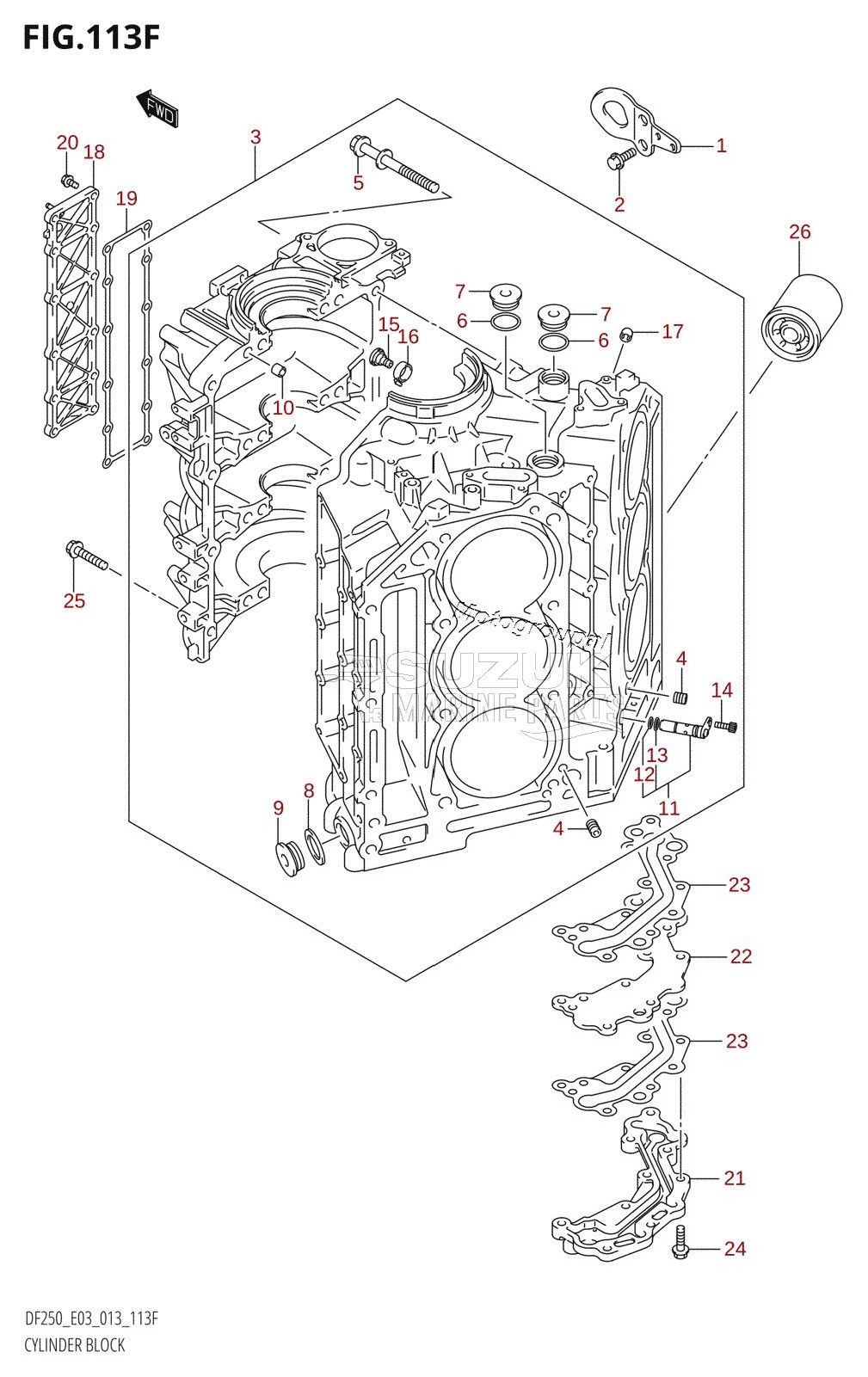 CYLINDER BLOCK (DF250Z:E03)