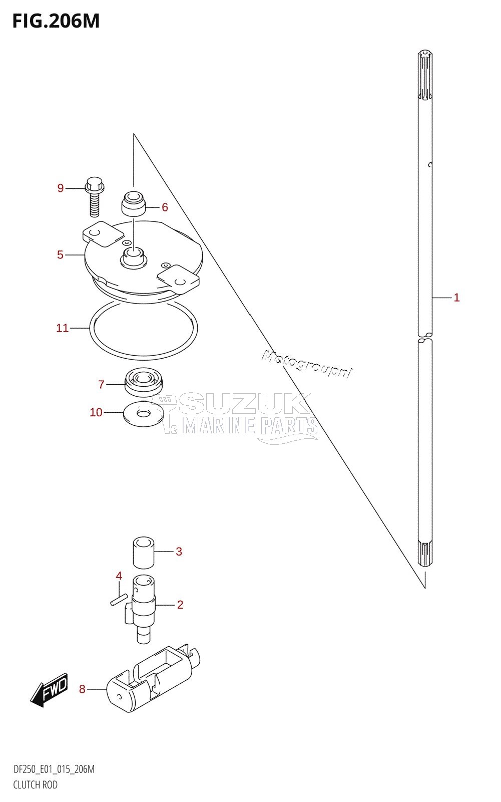 CLUTCH ROD (DF250Z:E40)