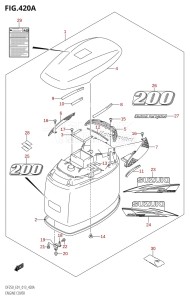 DF225Z From 22503Z-310001 (E01 E40)  2013 drawing ENGINE COVER (DF200T:E01)