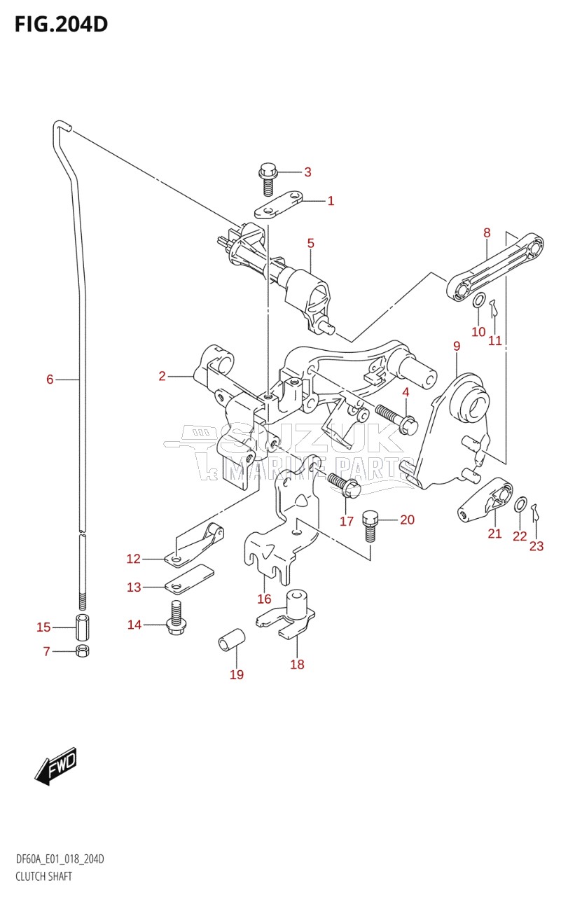 CLUTCH SHAFT (DF60ATH:E01,DF60ATH:E40)