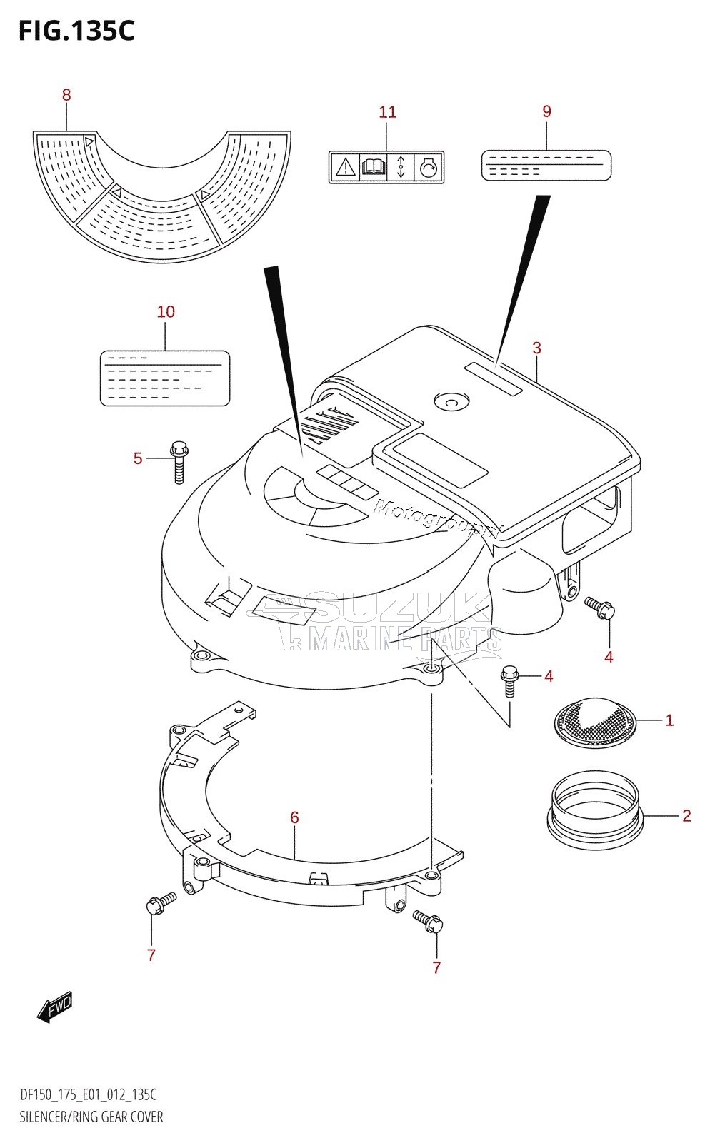 SILENCER /​ RING GEAR COVER (DF150Z:E01)