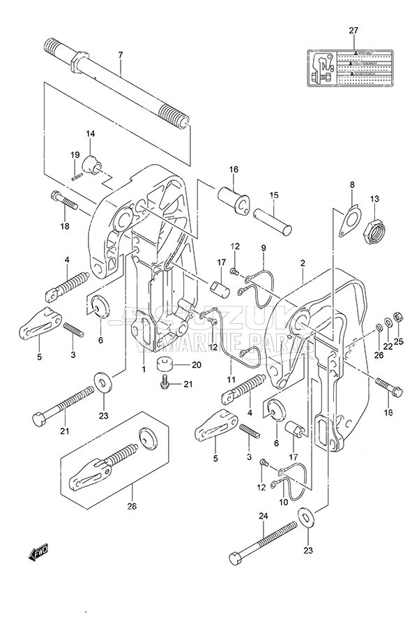 Clamp Bracket Remote Control w/Power Tilt Tiller Handle w/Power Tilt