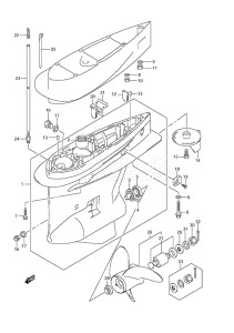 Outboard DF 250 drawing Gear Case (C/R)