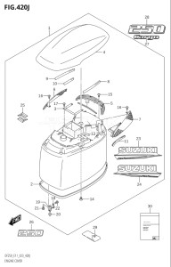 22503Z-340001 (2023) 225hp E11 E40-Gen. Export 1-and 2 (DF225Z) DF225Z drawing ENGINE COVER ((DF250T,DF250Z):(022,023))