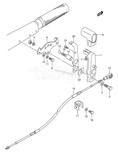 DT85MQ From 8501-581001 ()  1995 drawing CLUTCH LEVER (MQ,WHQ MODEL:88~91)