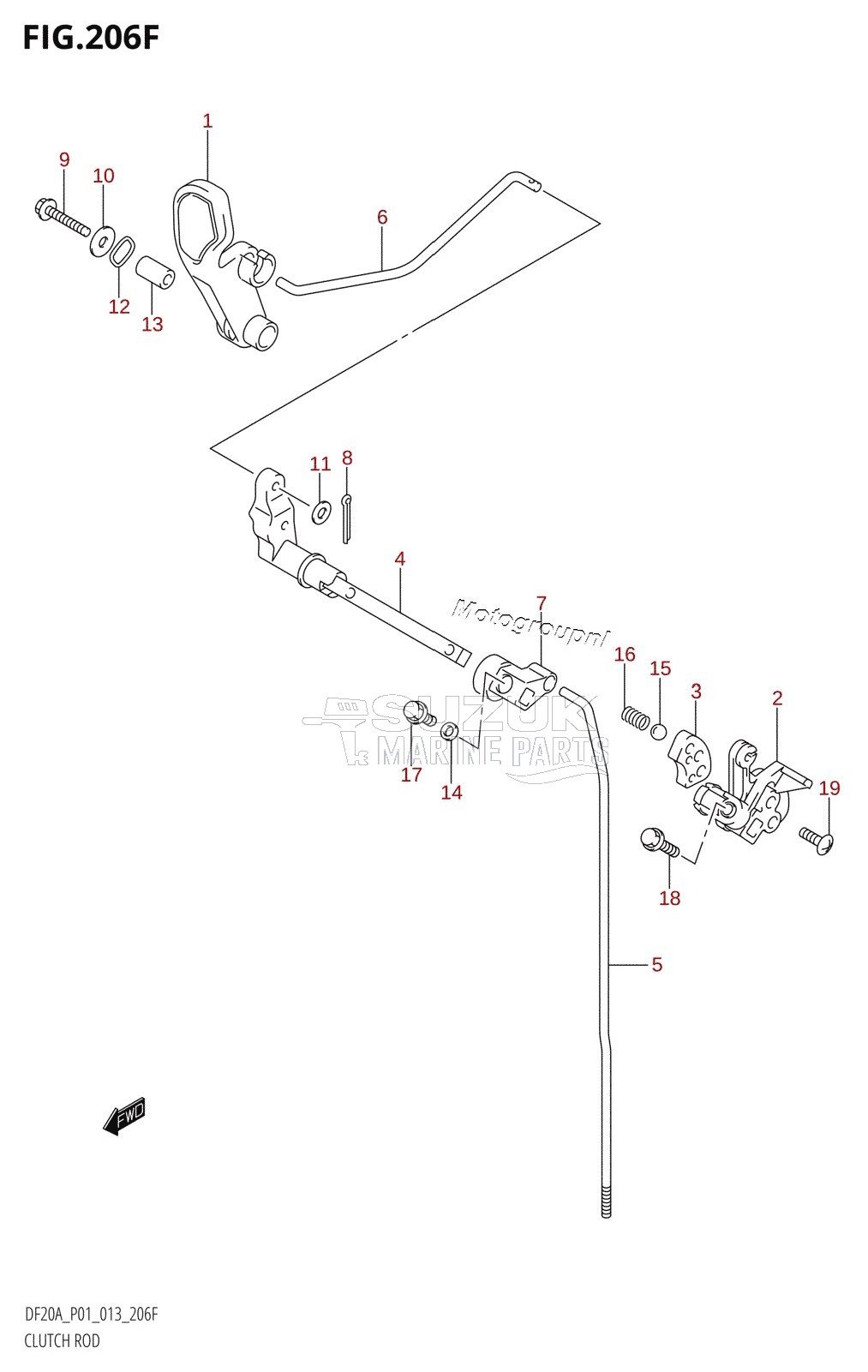 CLUTCH ROD (DF20A:P40)