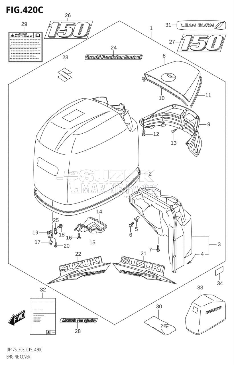 ENGINE COVER (DF150TG:E03)