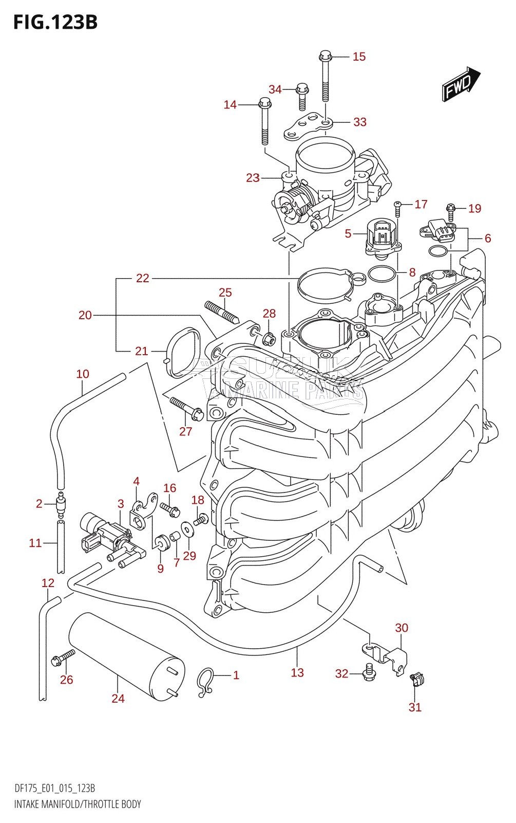 INTAKE MANIFOLD /​ THROTTLE BODY (DF150T:E40)