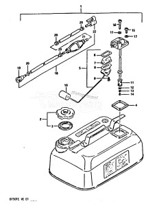 DT50 From 05003-401001 ()  1984 drawing FUEL TANK (FOR CANADA)