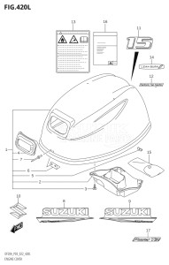 02002F-340001 (2023) 20hp E03-USA (DF20A  DF20AT  DF20ATH) DF20A drawing ENGINE COVER (DF15ATH:021)