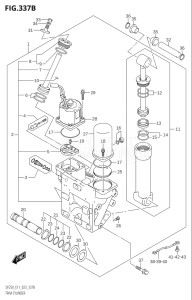 25003F-140001 (2021) 250hp E11 E40-Gen. Export 1-and 2 (DF250T) DF250 drawing TRIM CYLINDER (X-TRANSOM,XX-TRANSOM)