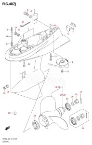 DF100A From 10003F-410001 (E01 E40)  2014 drawing GEAR CASE (DF140AZ:E01)