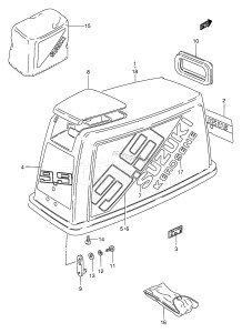 DT15 From 01501-613324 ()  1986 drawing ENGINE COVER (DT9.9 /​ 9.9K,MODEL:86)