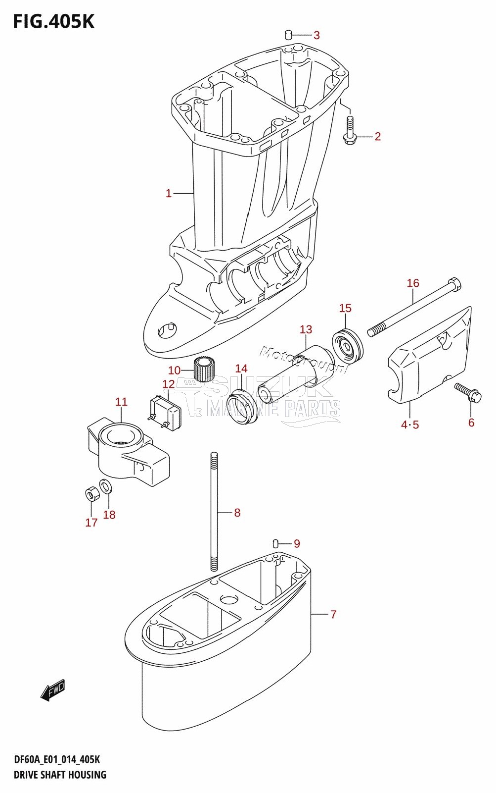 DRIVE SHAFT HOUSING (DF60AQH:E40)