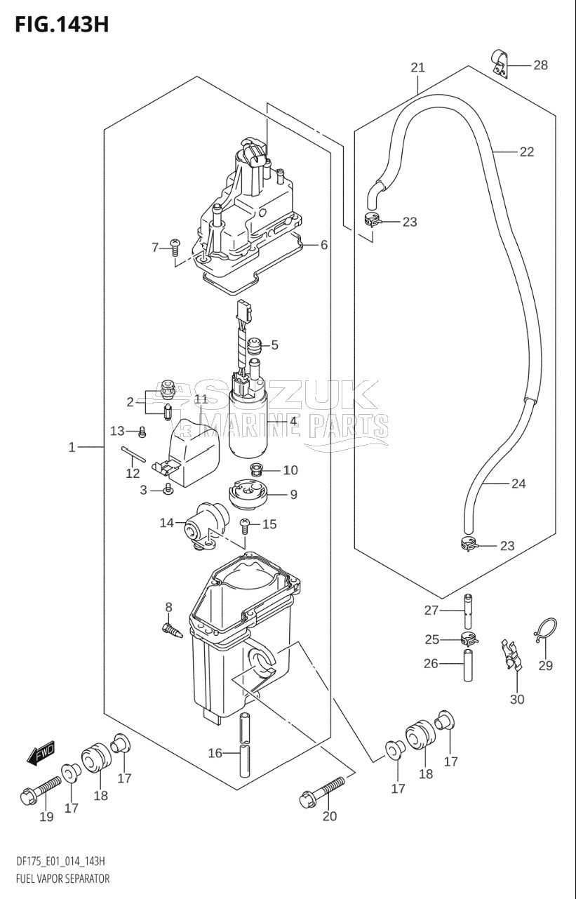 FUEL VAPOR SEPARATOR (DF150ZG:E40)